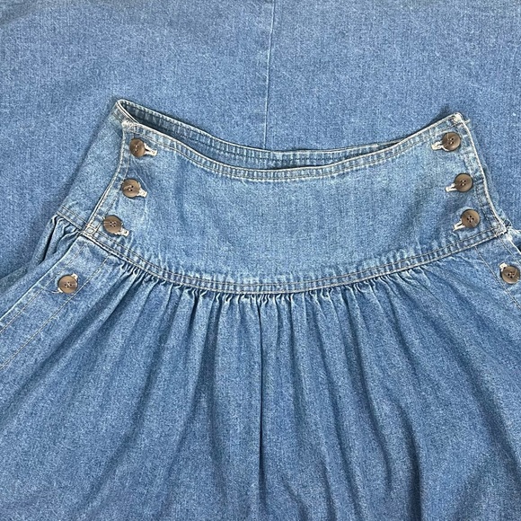 Vintage 90’s Candie’s Prairie Western Button Down Denim Maxi Midi Skirt - Picture 15 of 16
